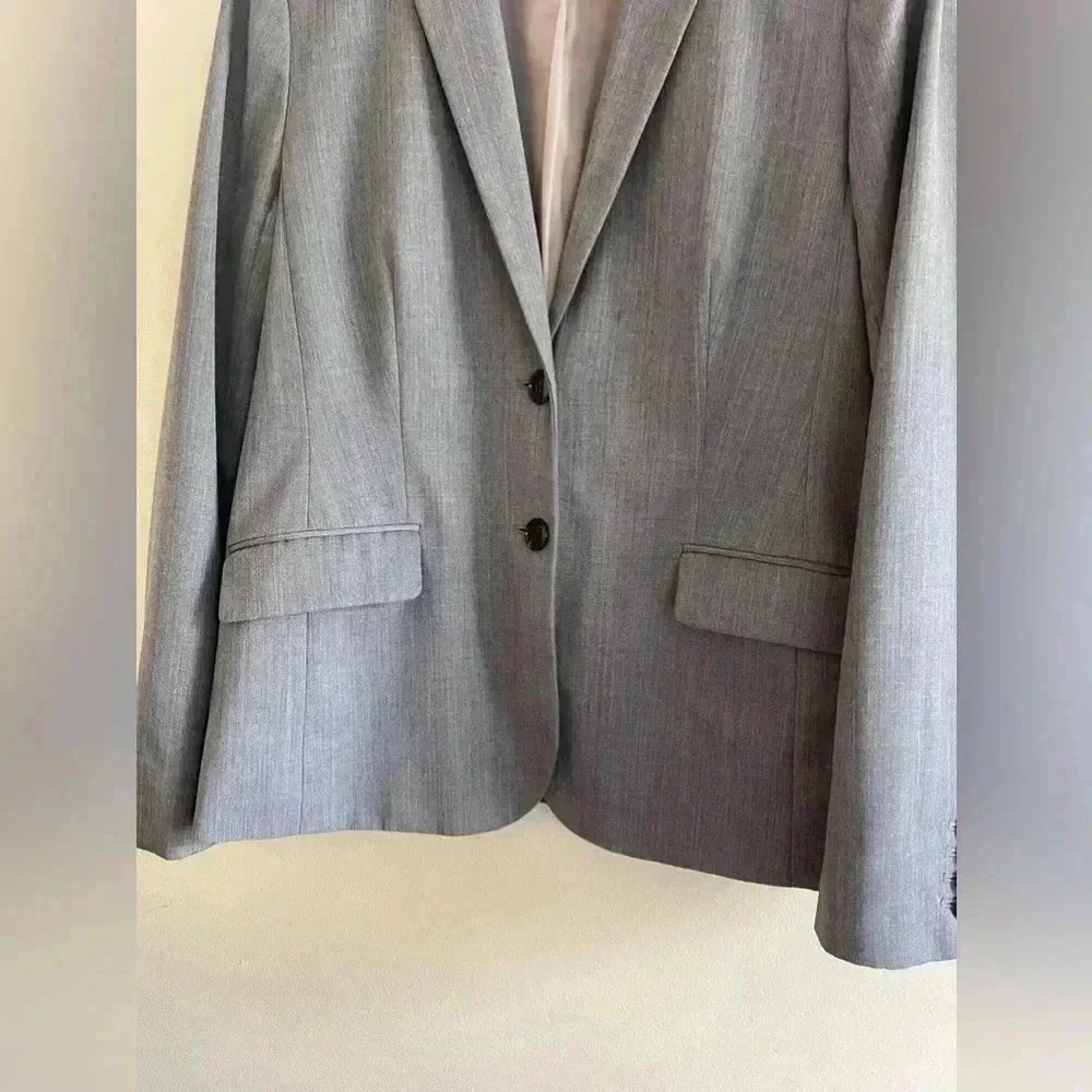 J.CREW GREY 2 BUTTON FRONT BLAZER SIZE 10